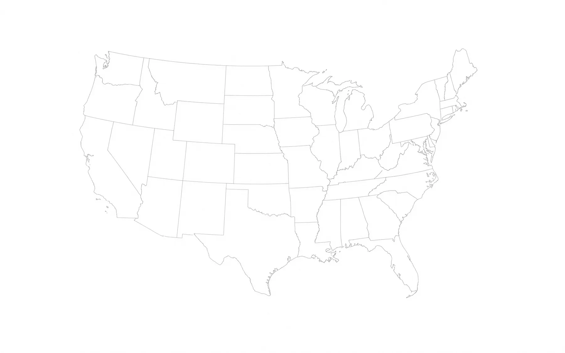 Outline map of the United States
